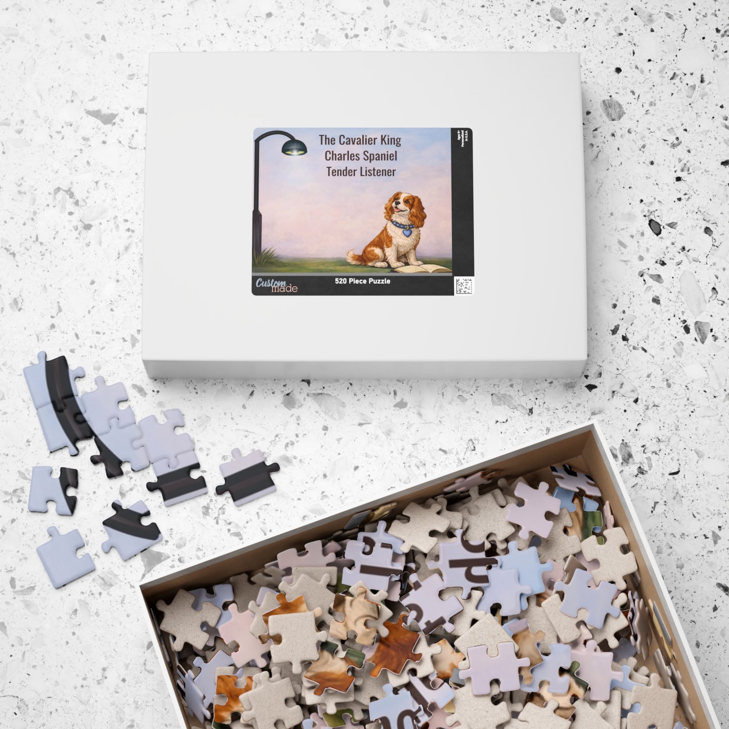 Charles Spaniel Puzzle — "The Cavalier King Charles Spaniel, Tender Listener" Illustrated Jigsaw (110–1014 pcs)