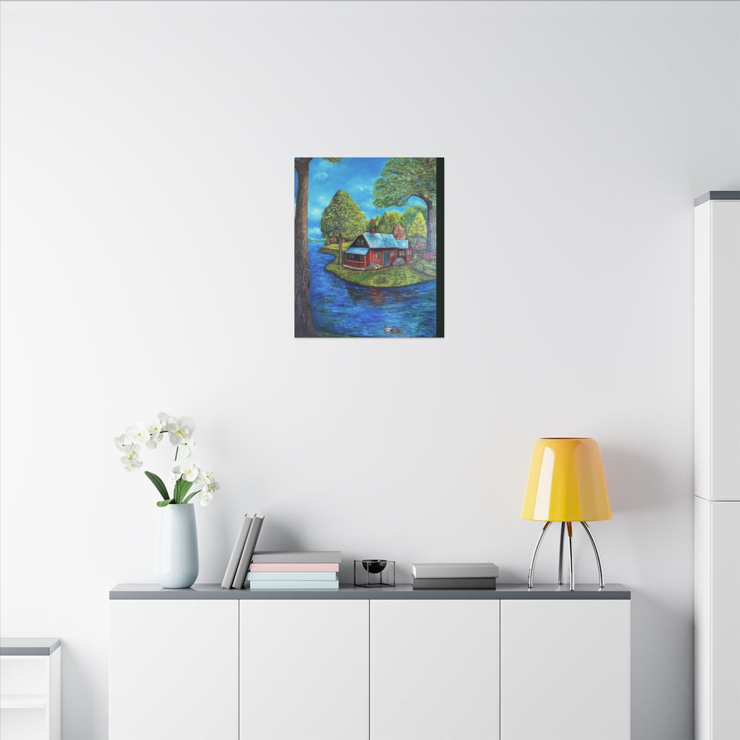 A Lazy Day by the River in November-Canvas Art – Matte Stretched Wall Decor