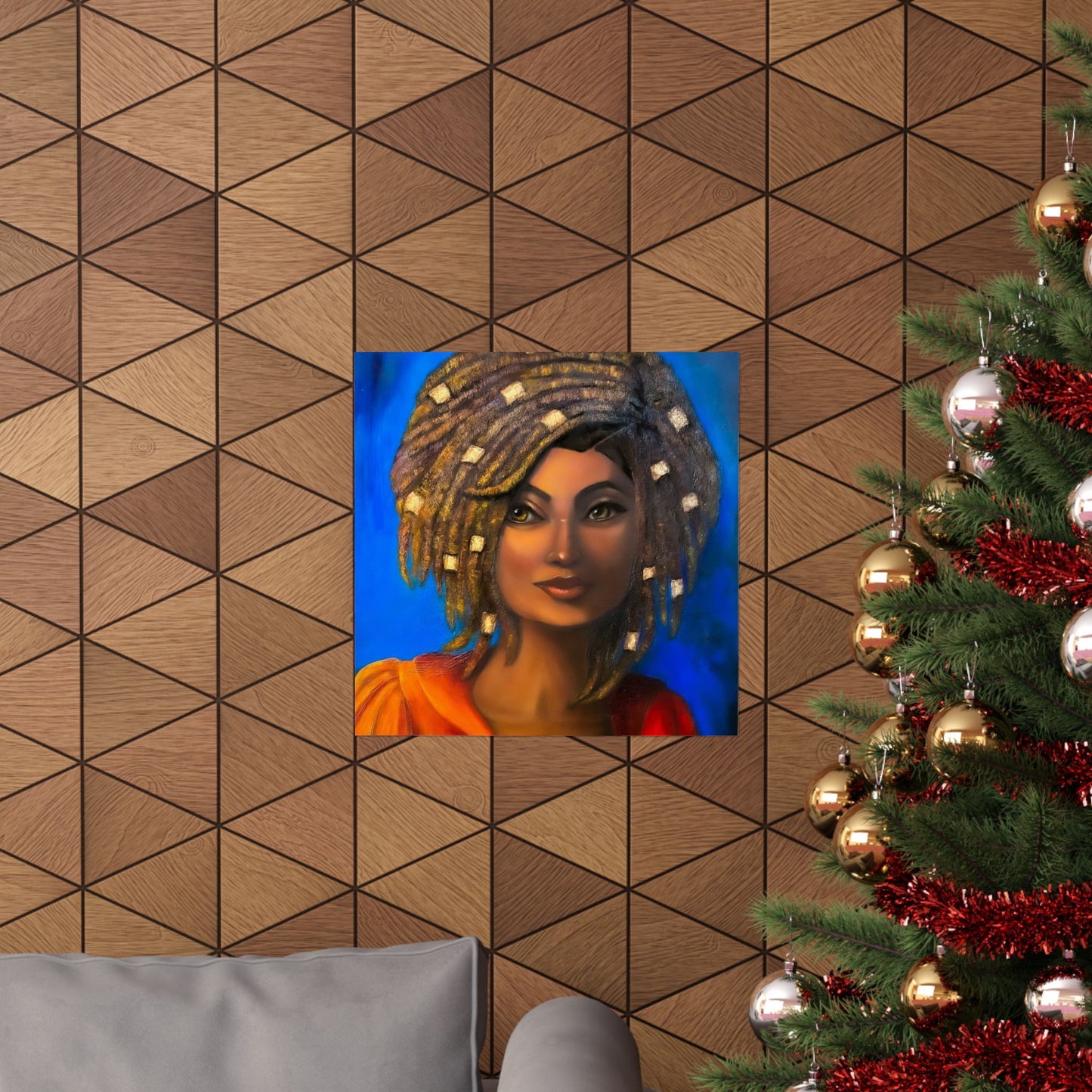 Matte Vertical Poster — Vibrant Portrait of Woman with Dreadlocks (Afrocentric Art)