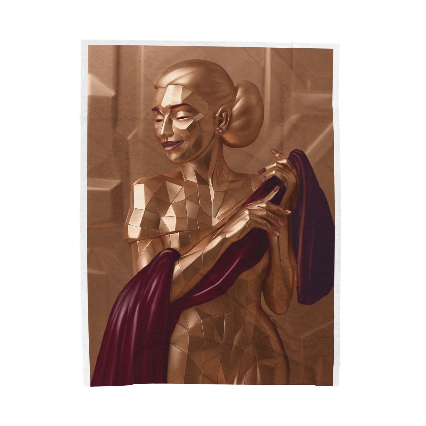 Bronze Print Velveteen Plush Blanket