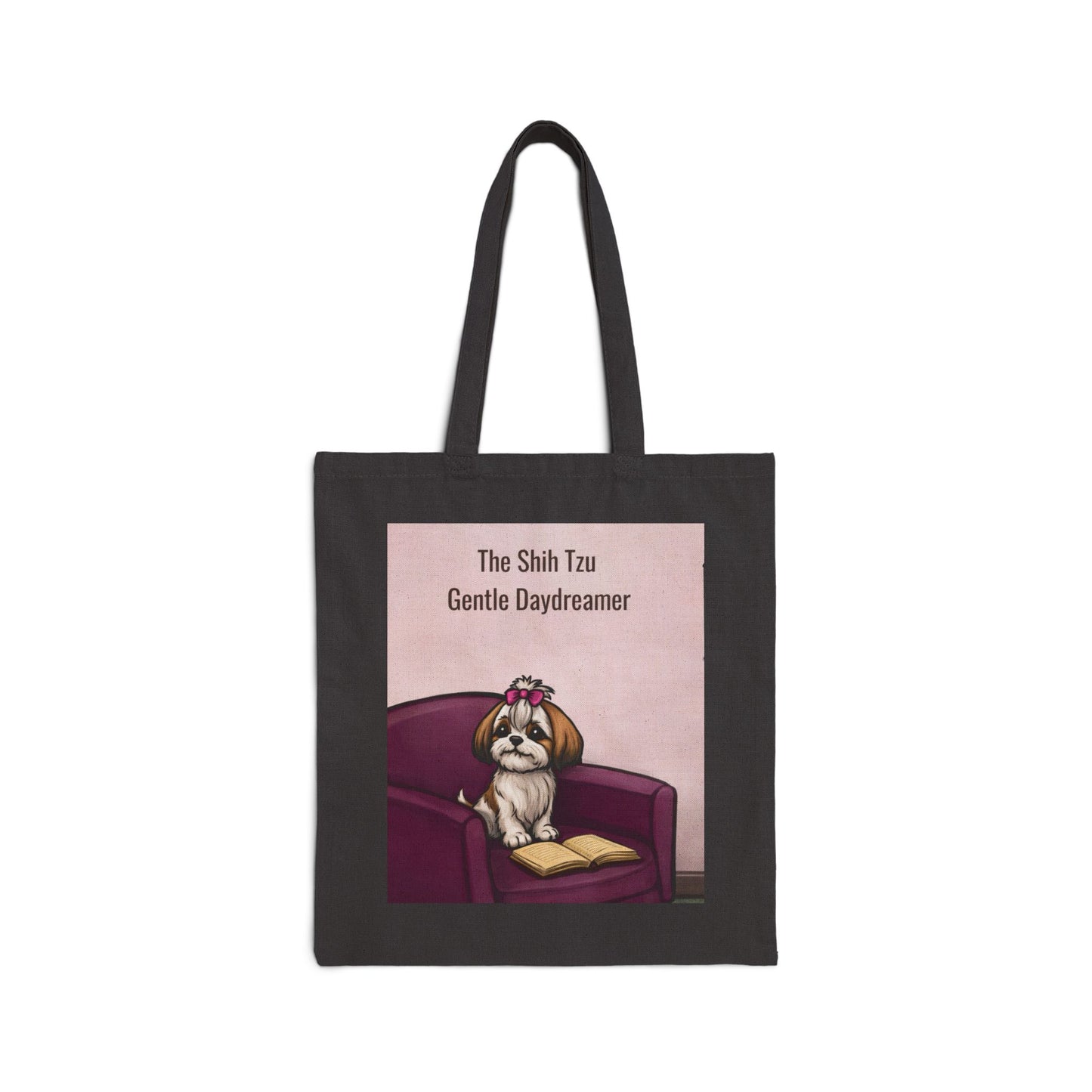 Shih Tzu Tote Bag "Gentle Daydreamer" - Canvas Dog Lover Market Bag