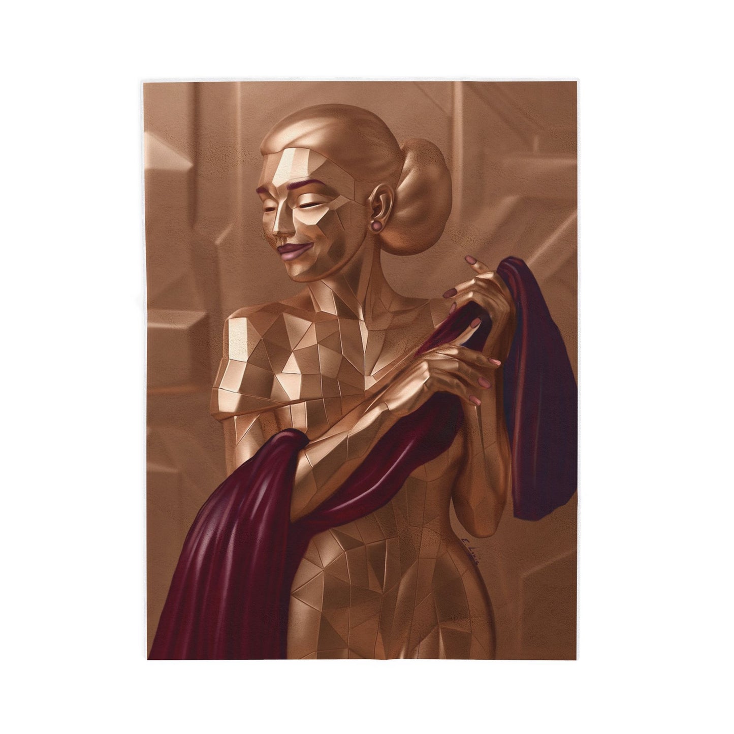 Bronze Print Velveteen Plush Blanket