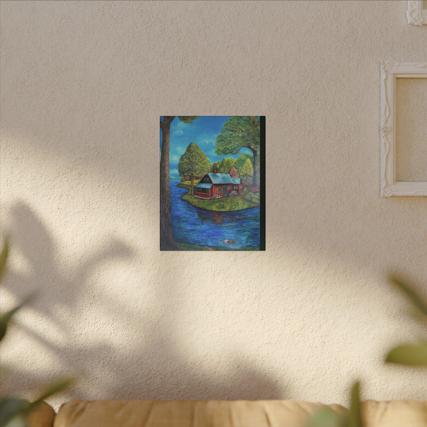 A Lazy Day by the River in November-Canvas Art – Matte Stretched Wall Decor