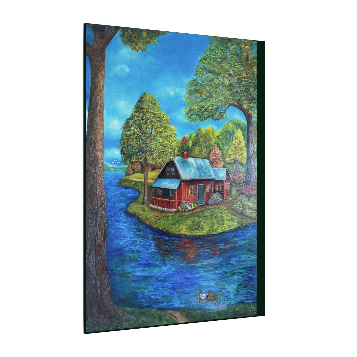 A Lazy Day by the River in November-Canvas Art – Matte Stretched Wall Decor