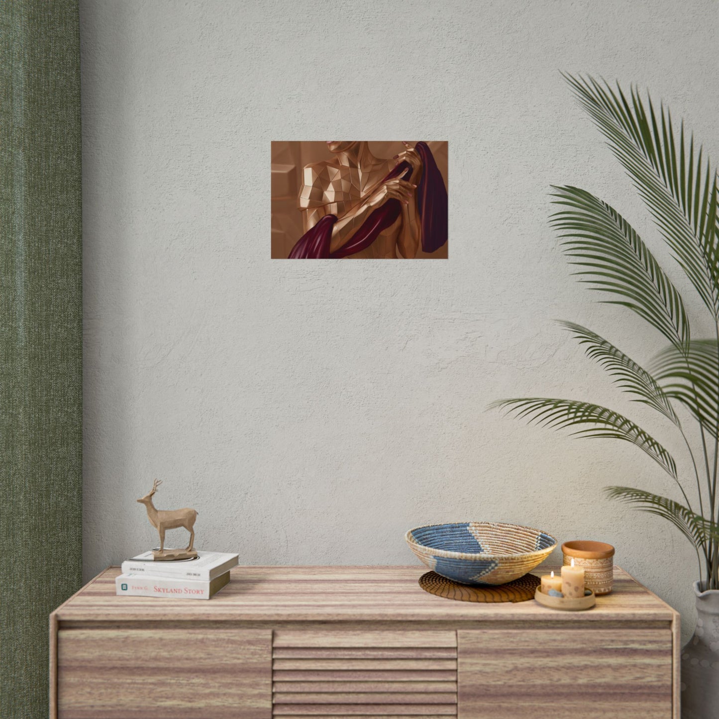 Rolled Poster — Golden Geometric Muse Art Print