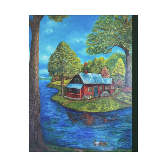 A Lazy Day by the River in November-Canvas Art – Matte Stretched Wall Decor