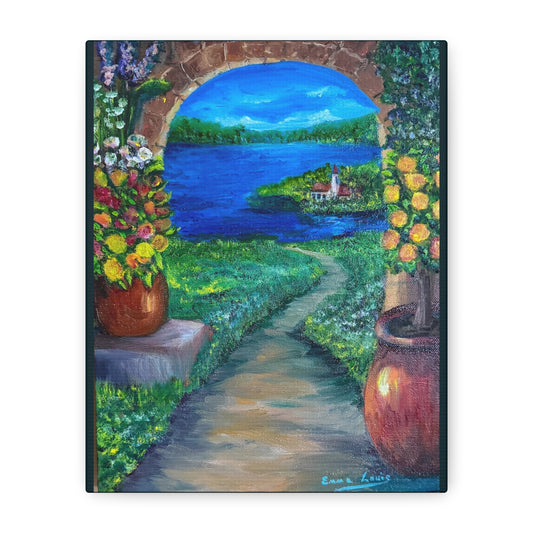 Through the Archway Canvas Print — Seaside Archway Wall Art
