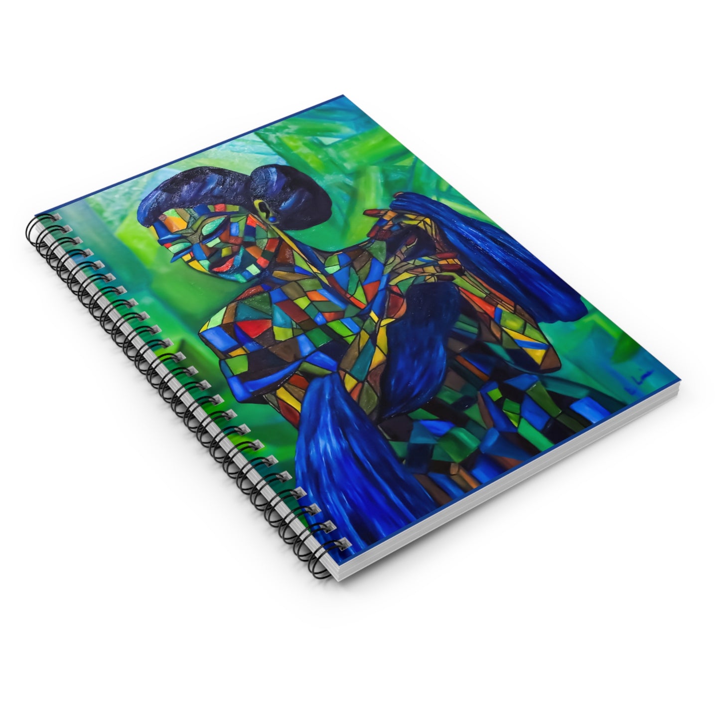 Colorful Mosaic Woman Spiral Notebook — Artistic Ruled Journal