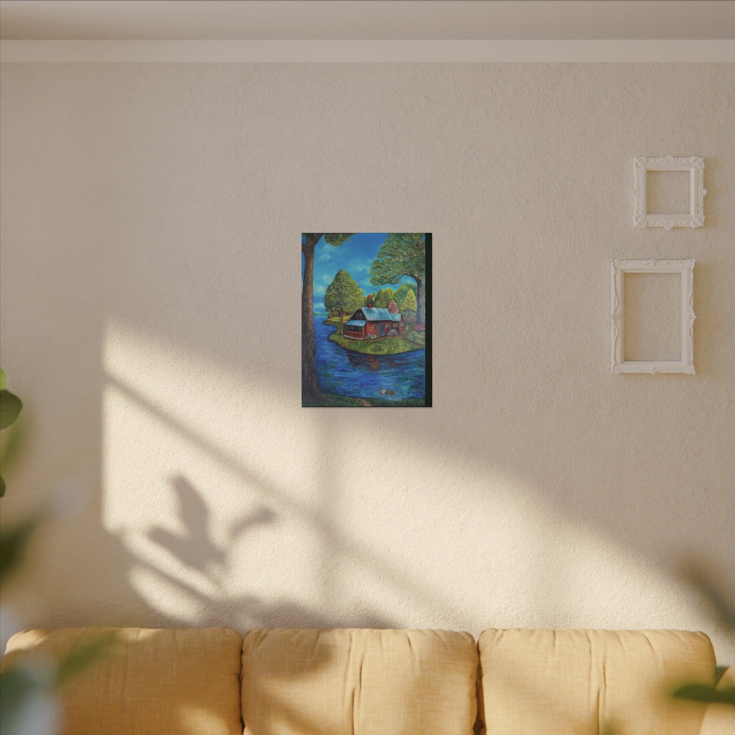 A Lazy Day by the River in November-Canvas Art – Matte Stretched Wall Decor
