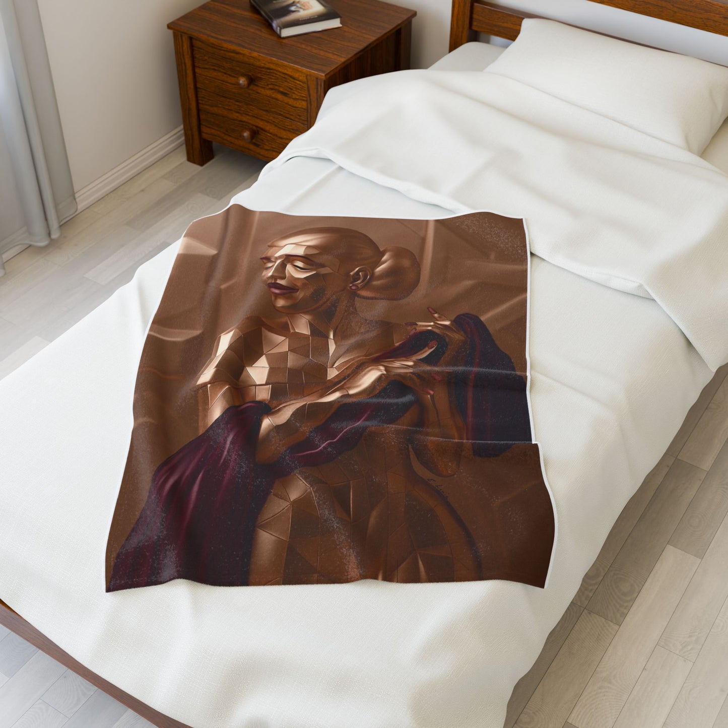Bronze Print Velveteen Plush Blanket