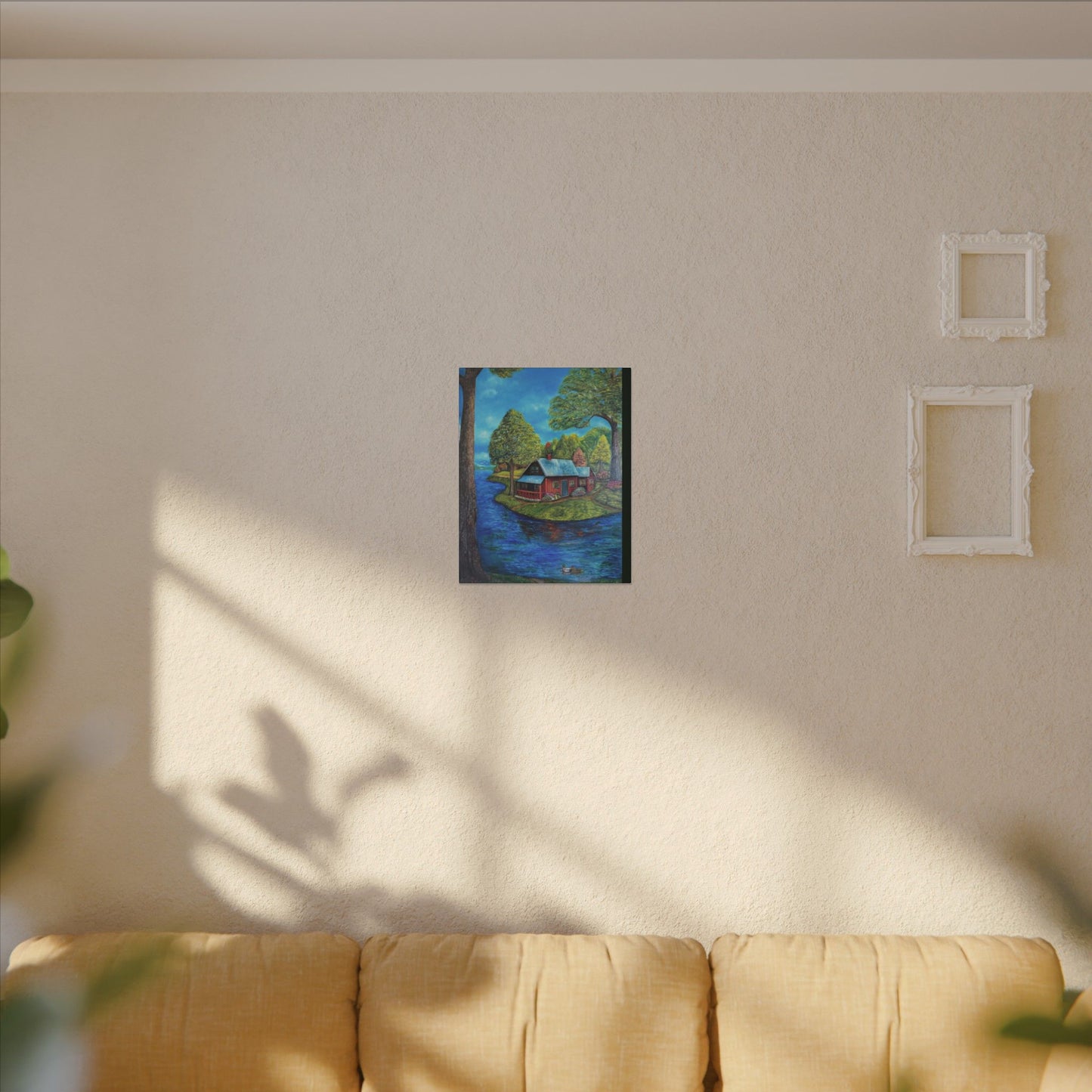A Lazy Day by the River in November-Canvas Art – Matte Stretched Wall Decor