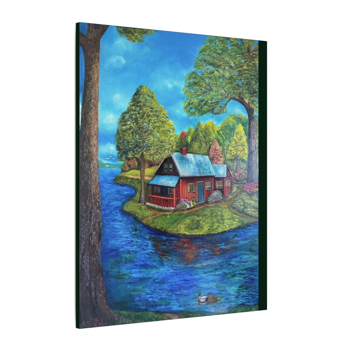 A Lazy Day by the River in November-Canvas Art – Matte Stretched Wall Decor
