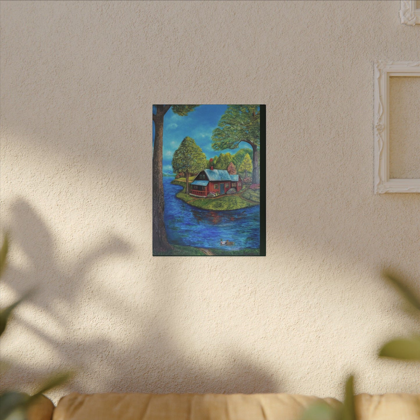 A Lazy Day by the River in November-Canvas Art – Matte Stretched Wall Decor