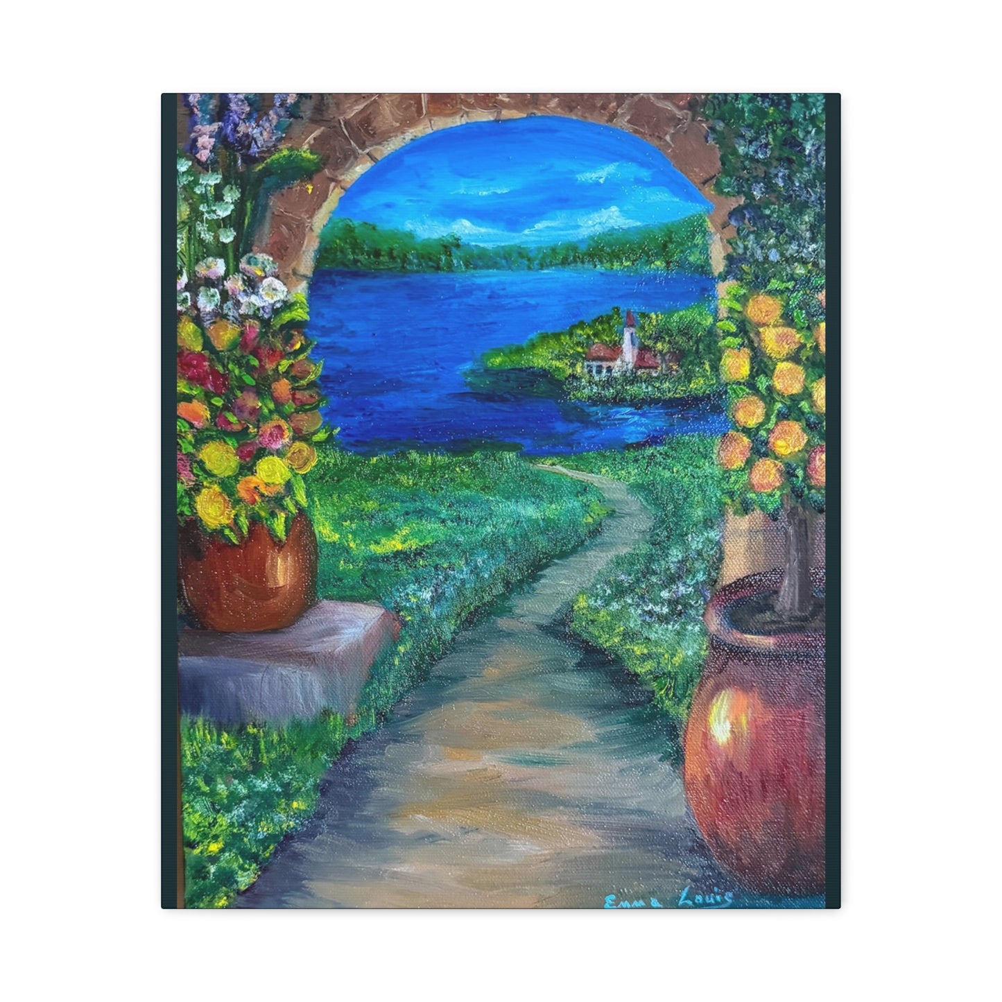 Through the Archway Canvas Print — Seaside Archway Wall Art