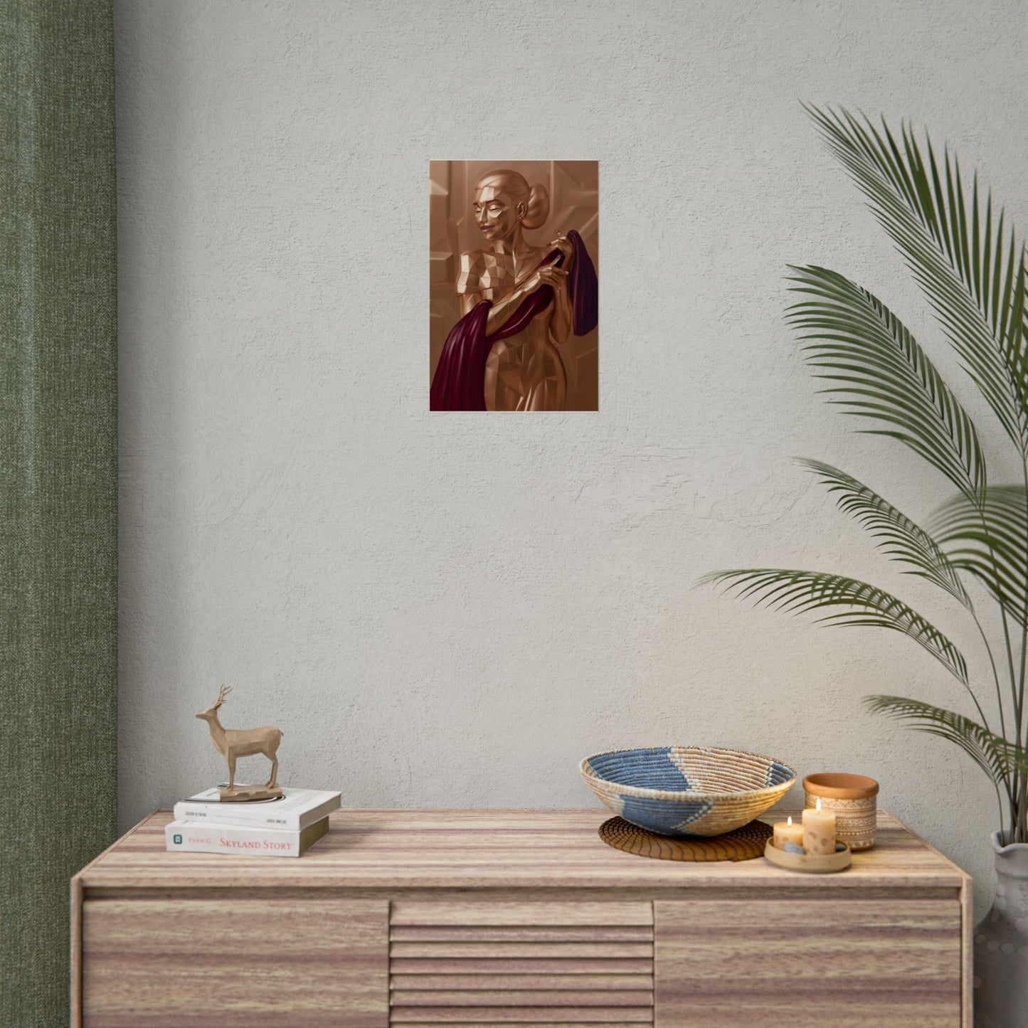 Rolled Poster — Golden Geometric Muse Art Print