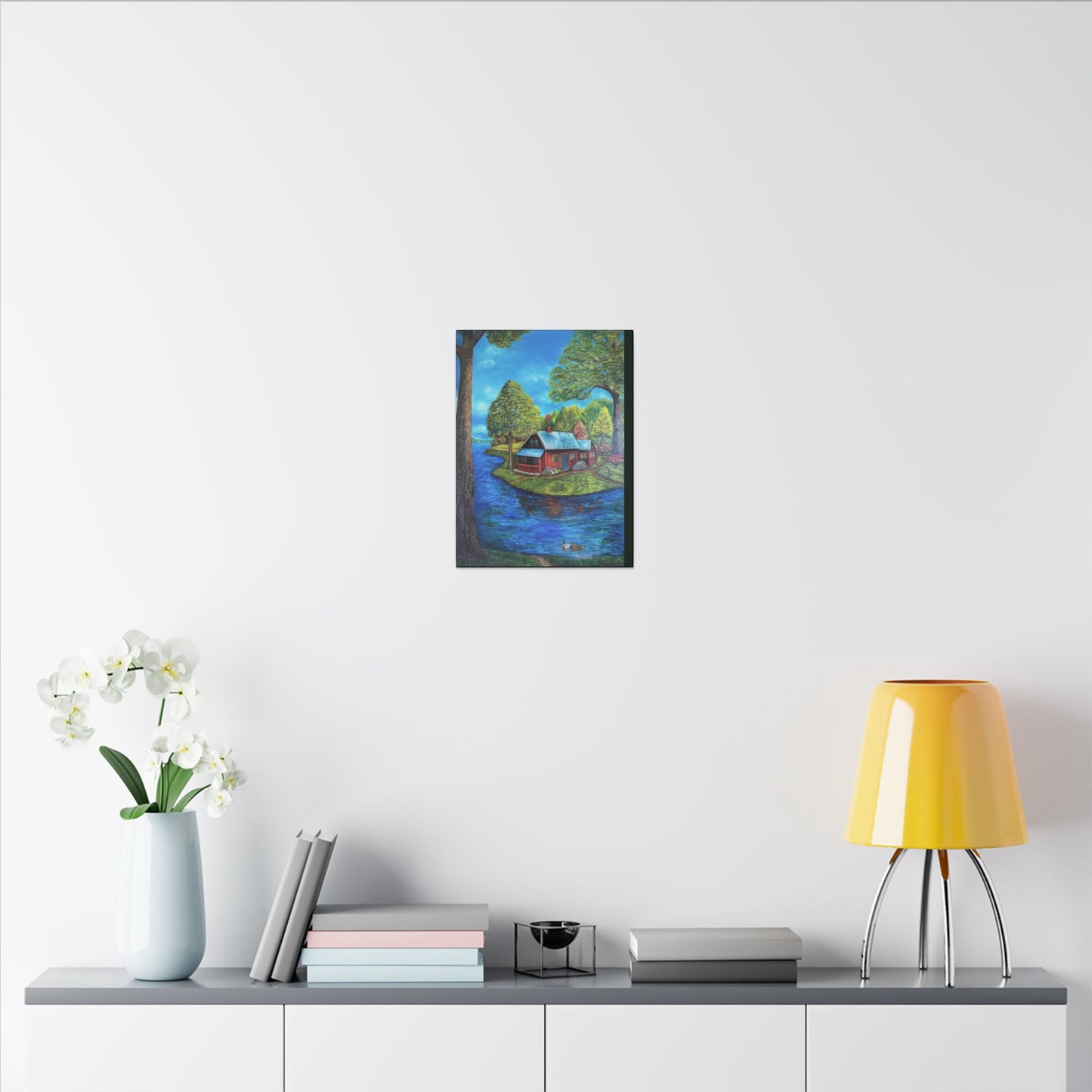A Lazy Day by the River in November-Canvas Art – Matte Stretched Wall Decor