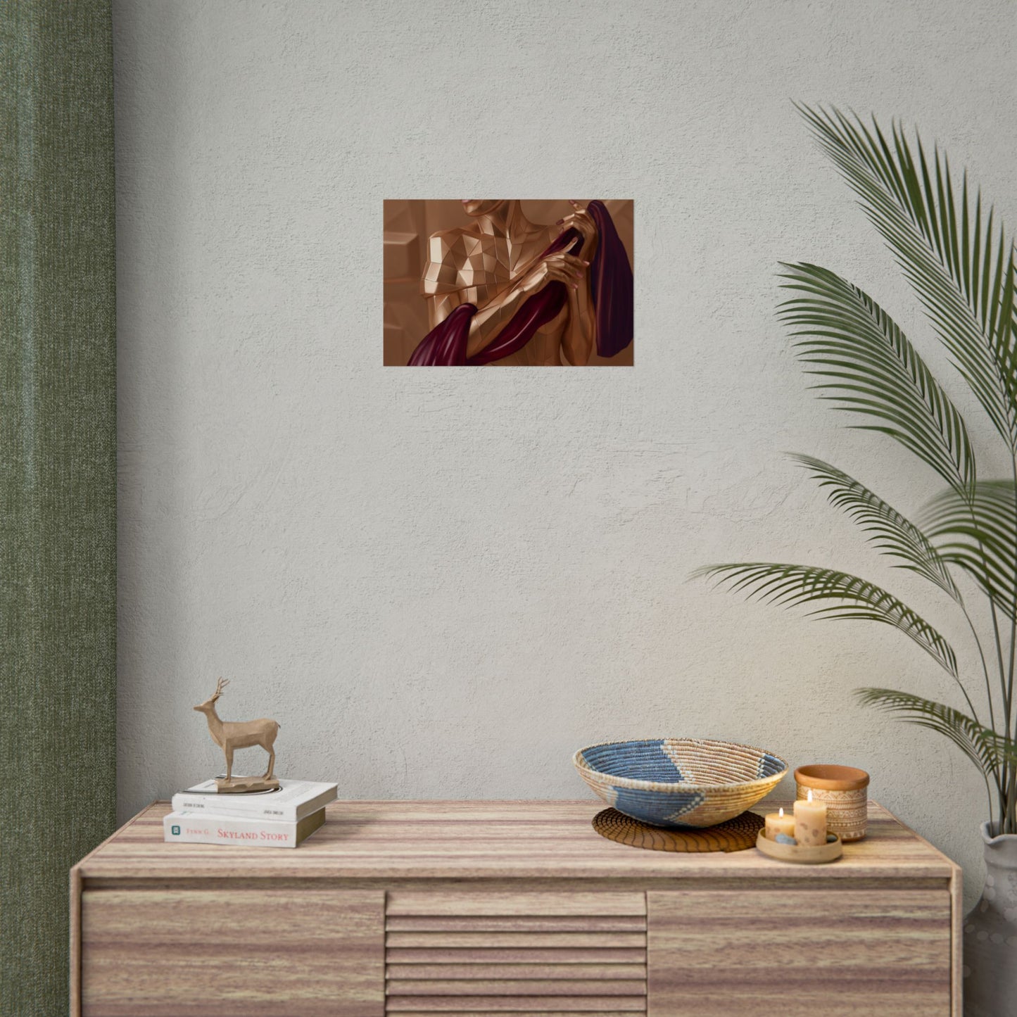 Rolled Poster — Golden Geometric Muse Art Print