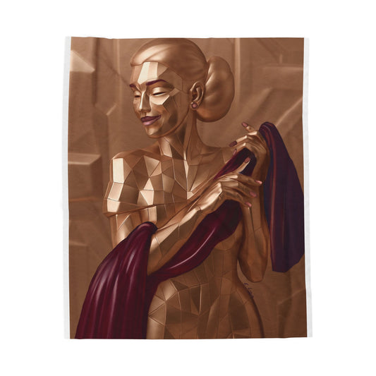 Bronze Print Velveteen Plush Blanket