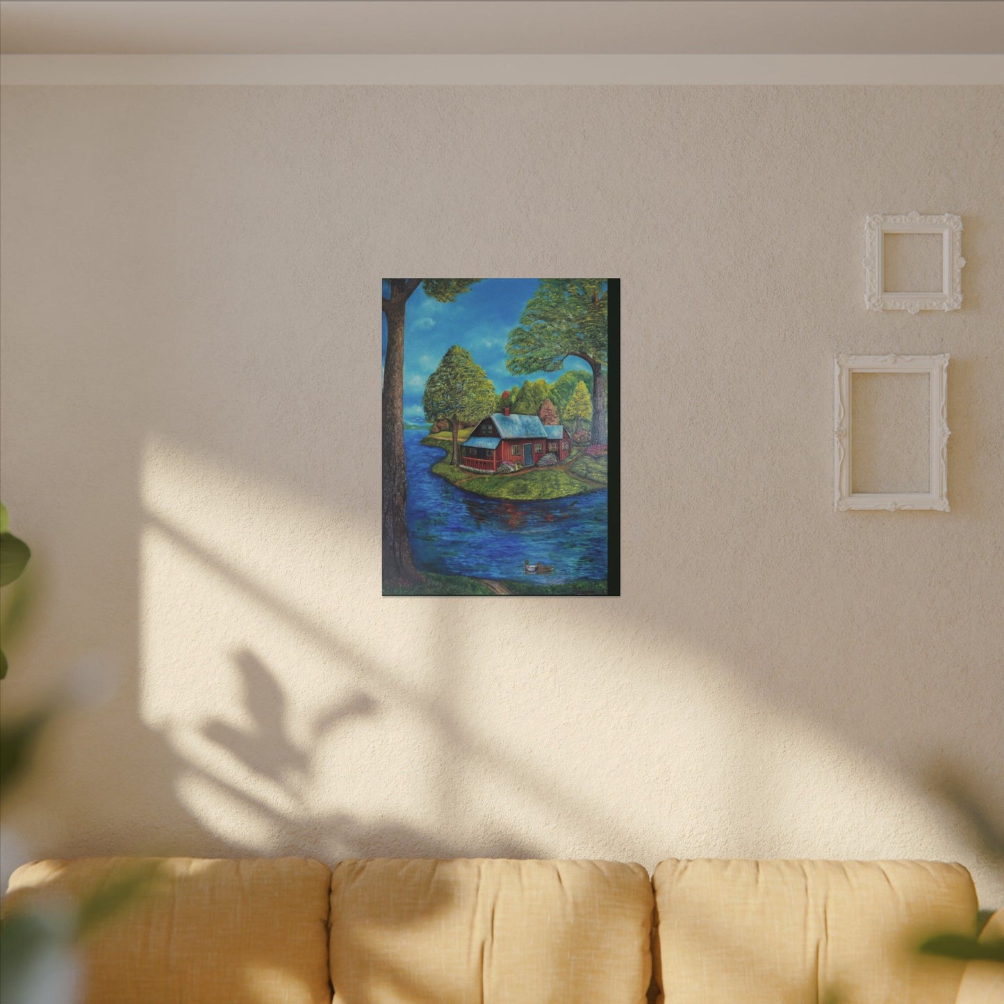A Lazy Day by the River in November-Canvas Art – Matte Stretched Wall Decor