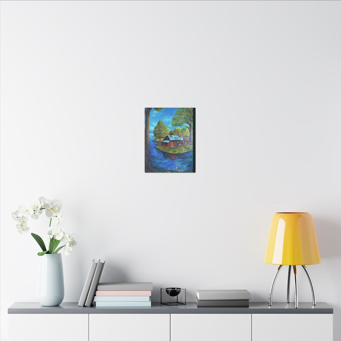 A Lazy Day by the River in November-Canvas Art – Matte Stretched Wall Decor