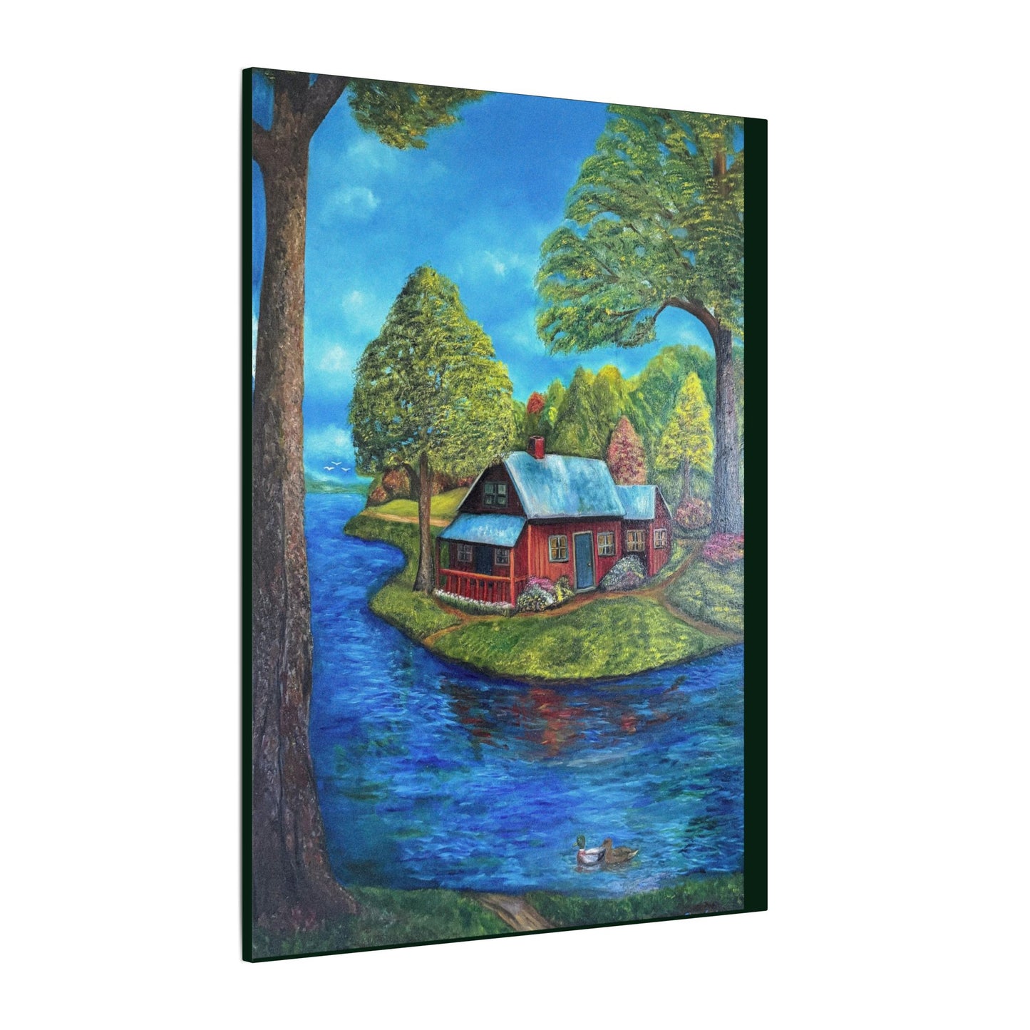 A Lazy Day by the River in November-Canvas Art – Matte Stretched Wall Decor
