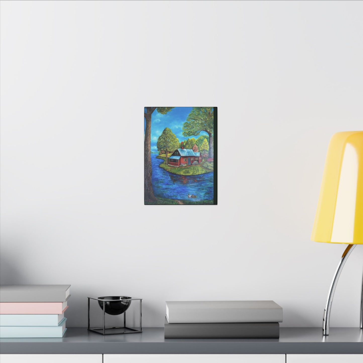 A Lazy Day by the River in November-Canvas Art – Matte Stretched Wall Decor