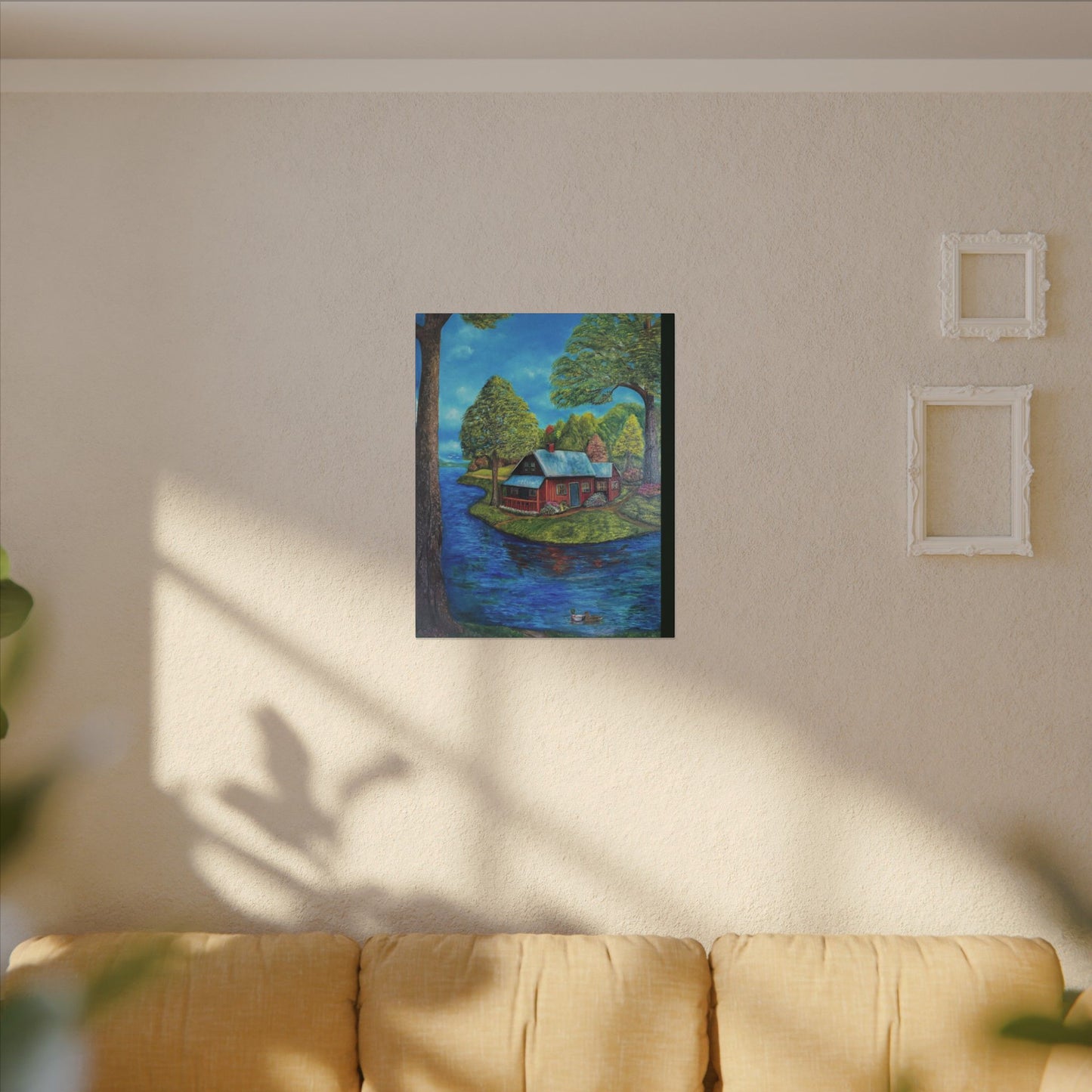 A Lazy Day by the River in November-Canvas Art – Matte Stretched Wall Decor