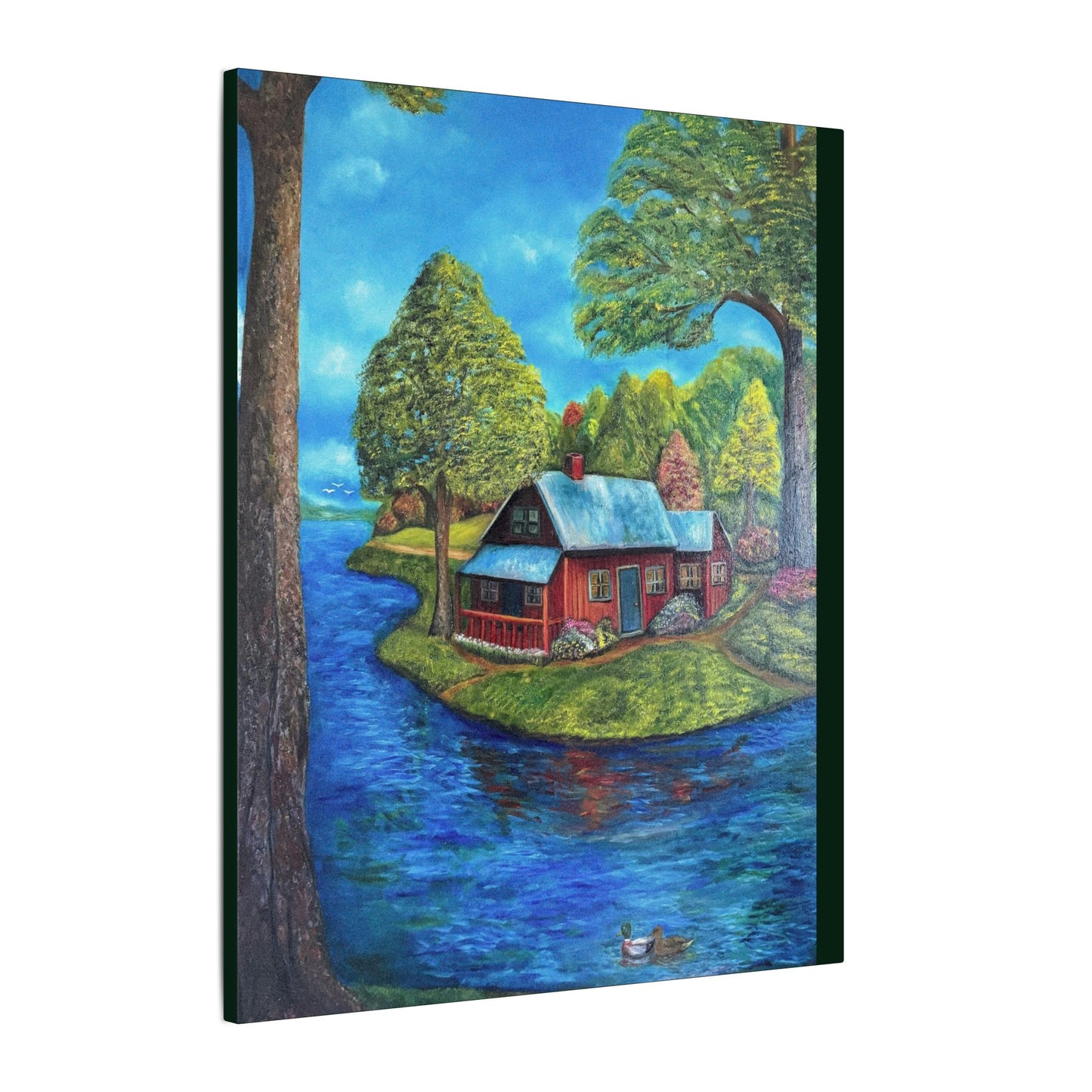 A Lazy Day by the River in November-Canvas Art – Matte Stretched Wall Decor