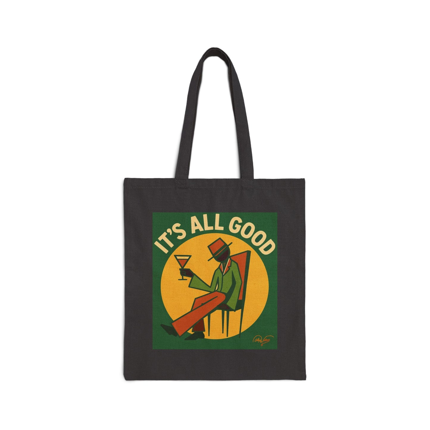 It's All Good Tote Bag — Retro Lounge Cotton Canvas Grocery & Everyday Tote