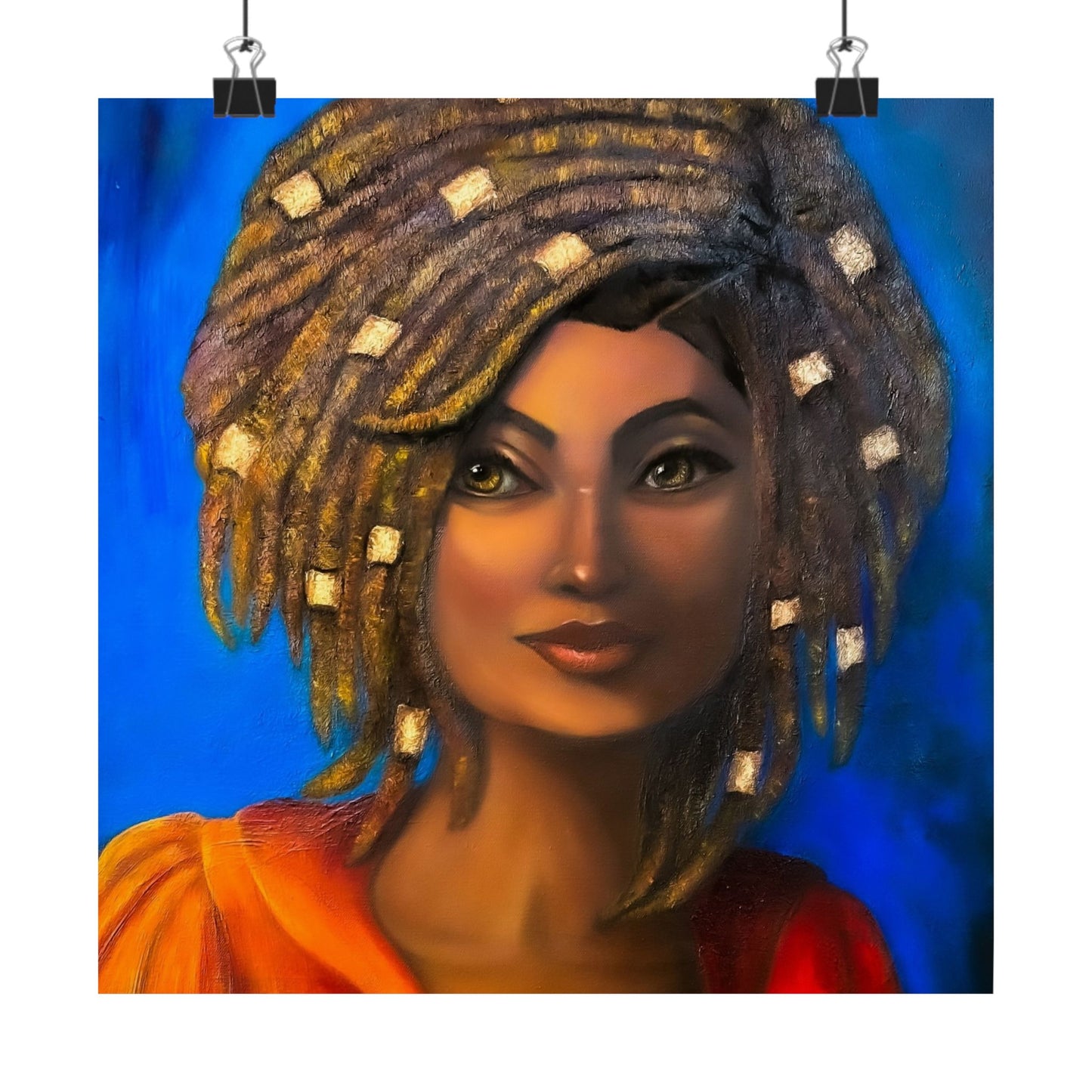 Matte Vertical Poster — Vibrant Portrait of Woman with Dreadlocks (Afrocentric Art)