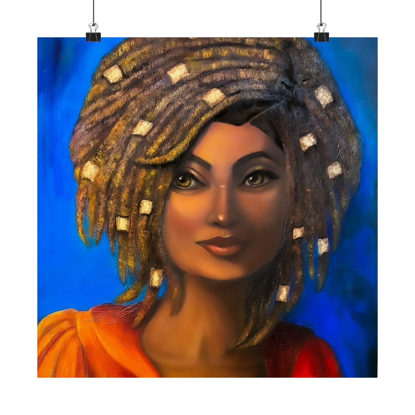 Matte Vertical Poster — Vibrant Portrait of Woman with Dreadlocks (Afrocentric Art)
