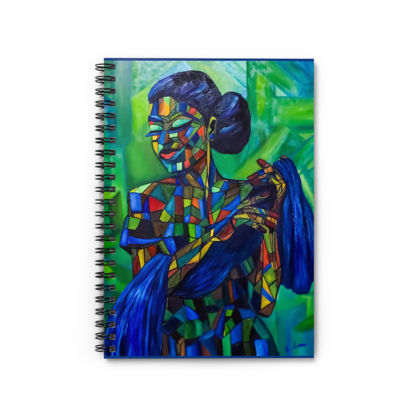 Colorful Mosaic Woman Spiral Notebook — Artistic Ruled Journal