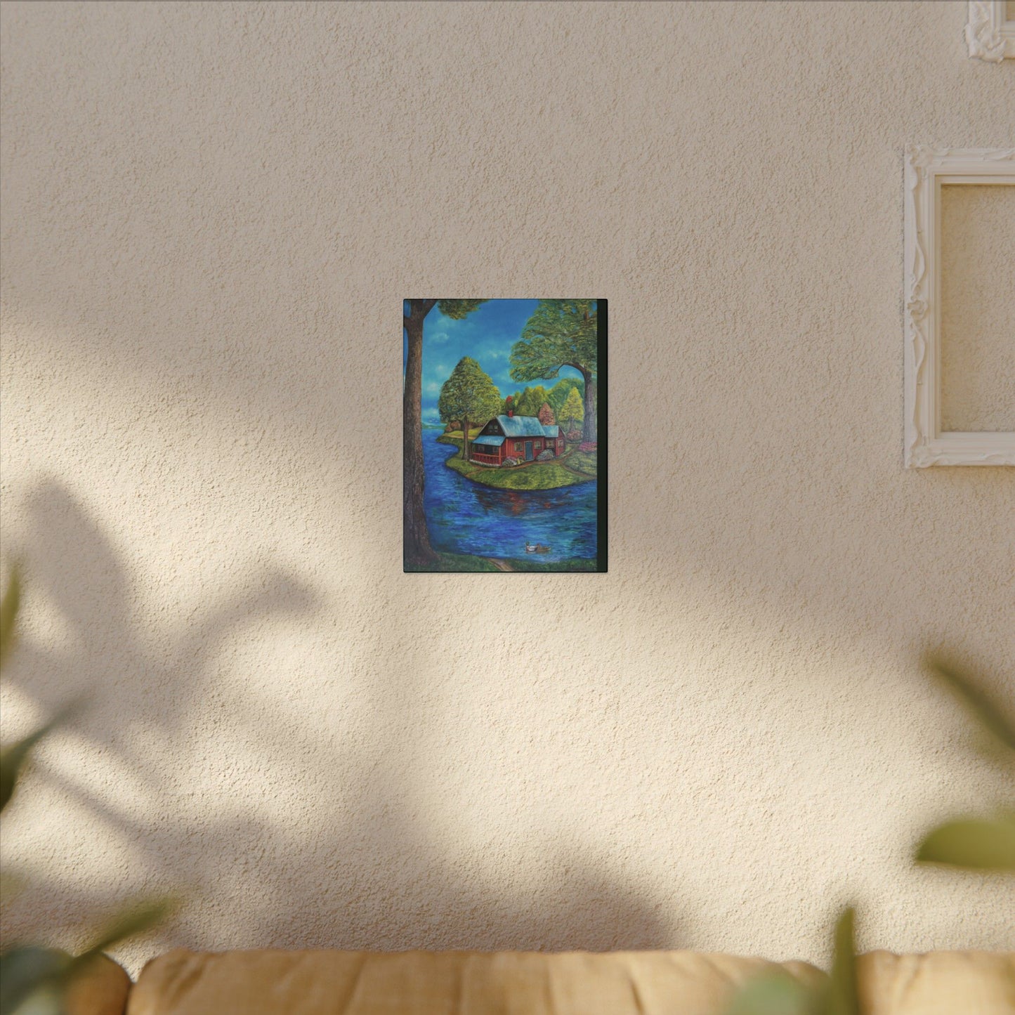 A Lazy Day by the River in November-Canvas Art – Matte Stretched Wall Decor