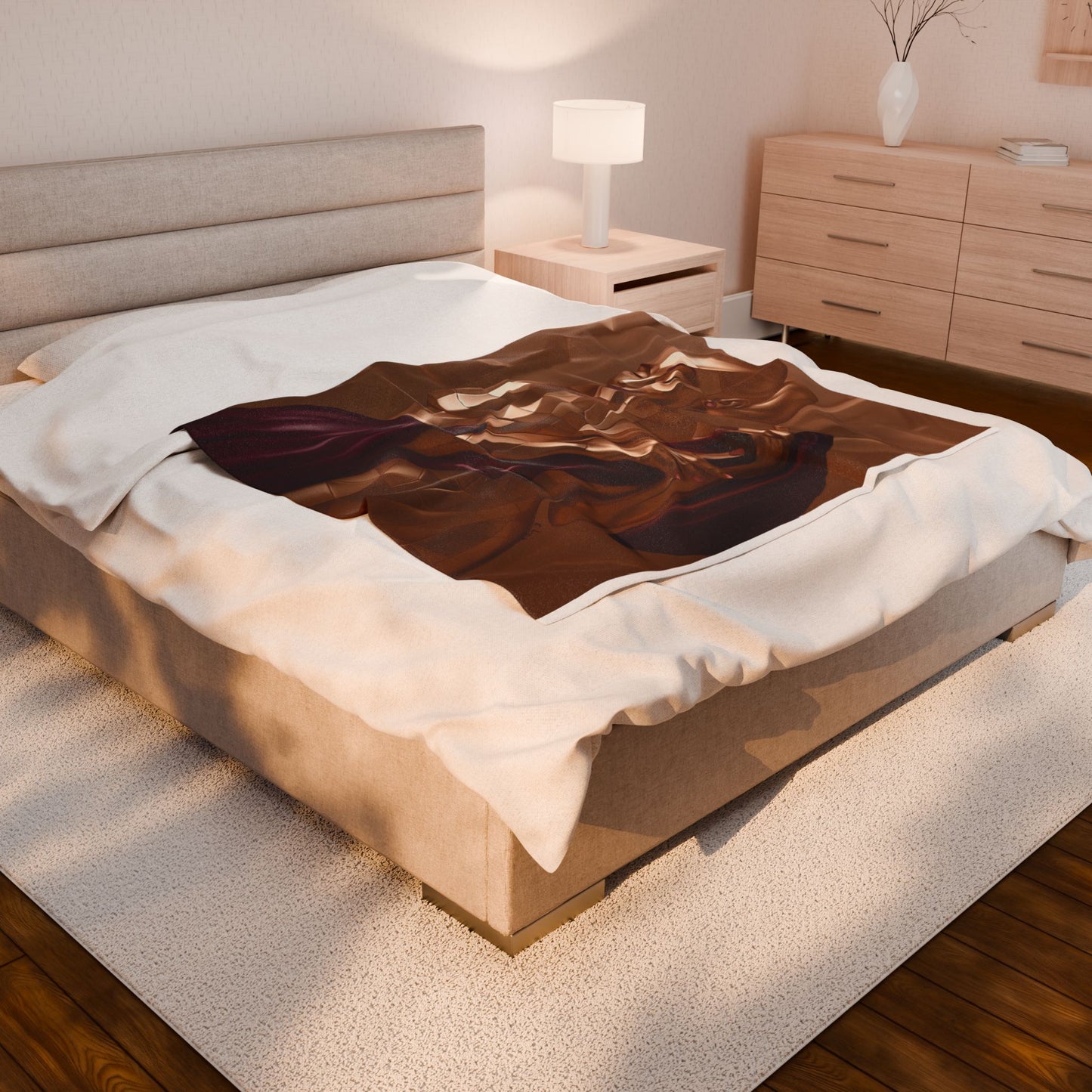 Bronze Print Velveteen Plush Blanket