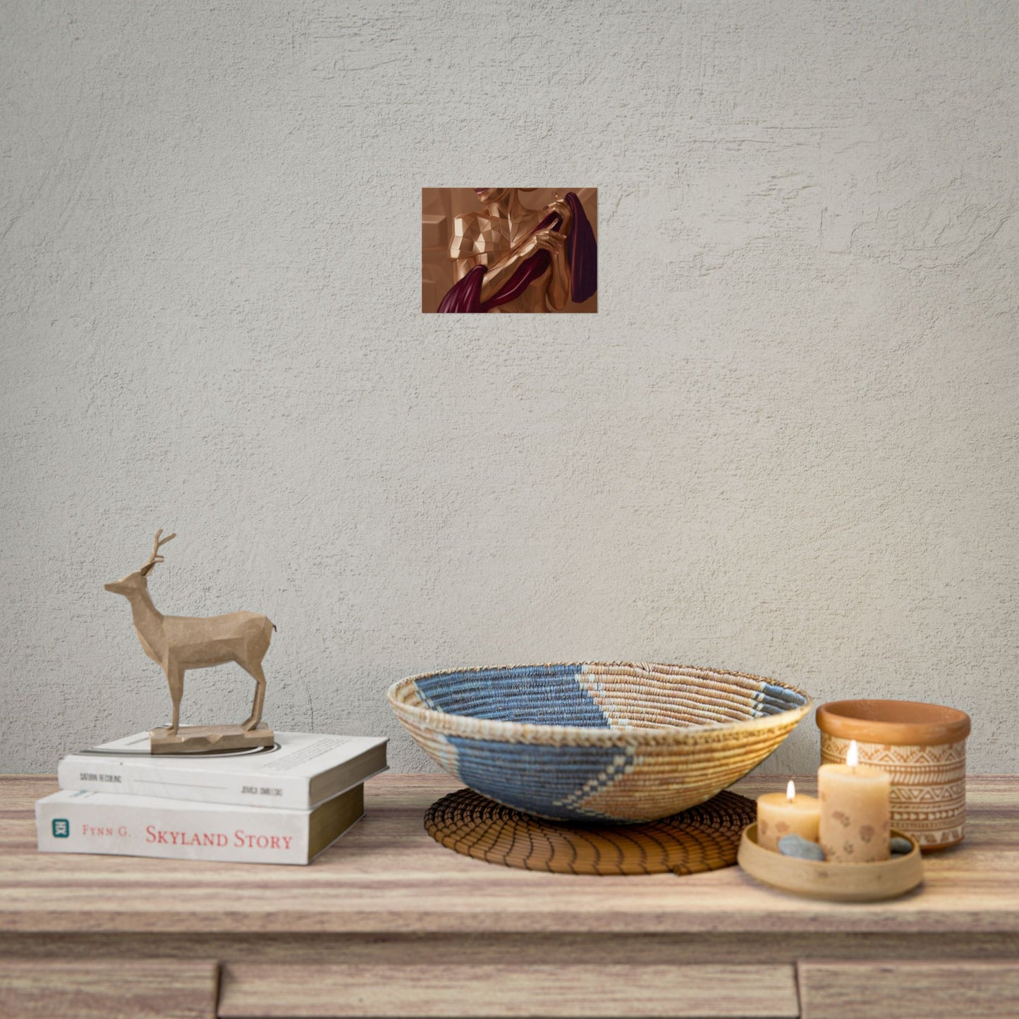 Rolled Poster — Golden Geometric Muse Art Print