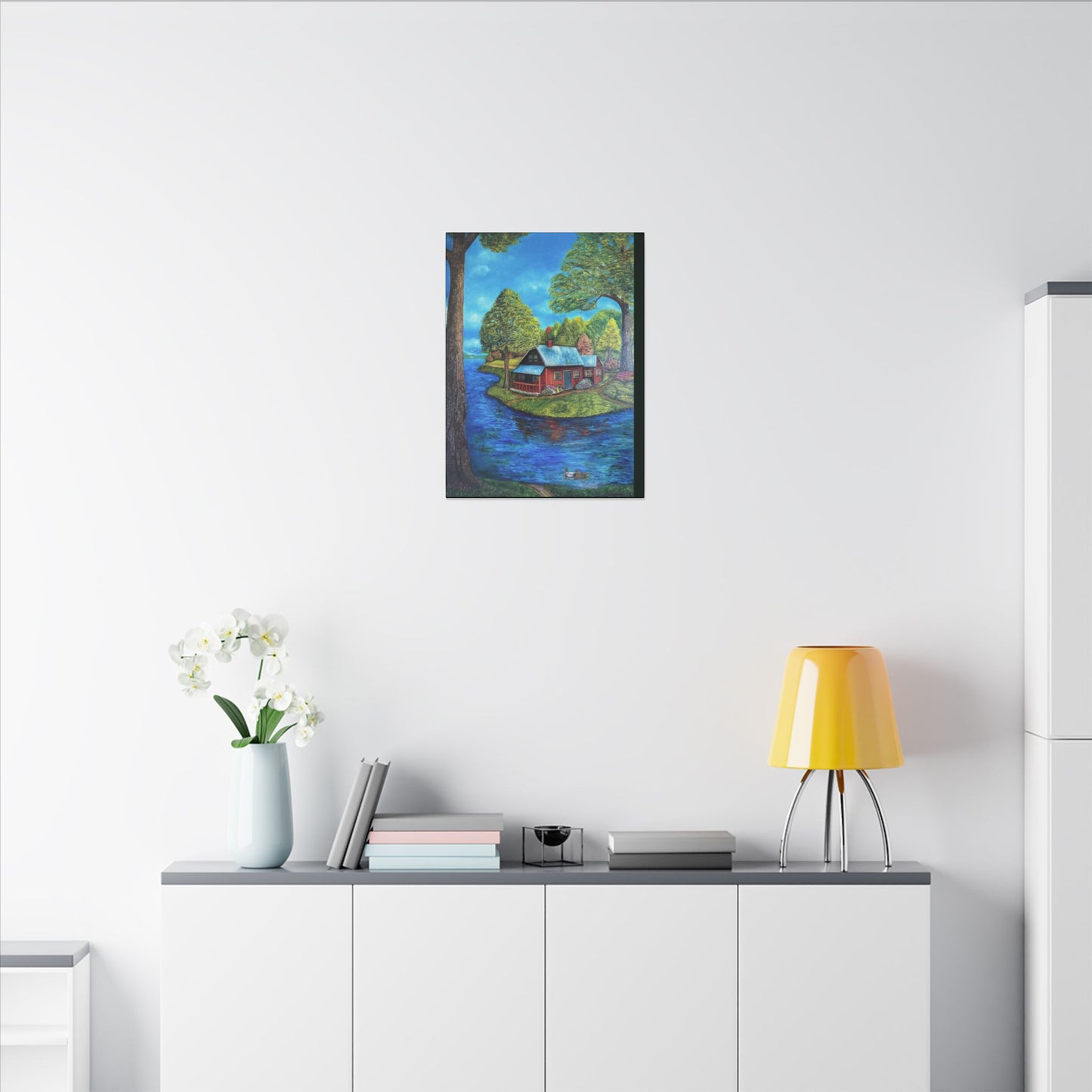 A Lazy Day by the River in November-Canvas Art – Matte Stretched Wall Decor