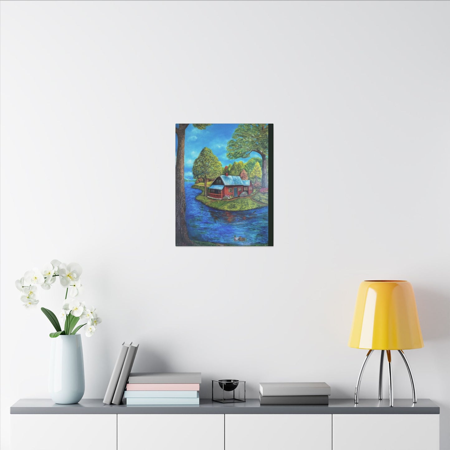 A Lazy Day by the River in November-Canvas Art – Matte Stretched Wall Decor
