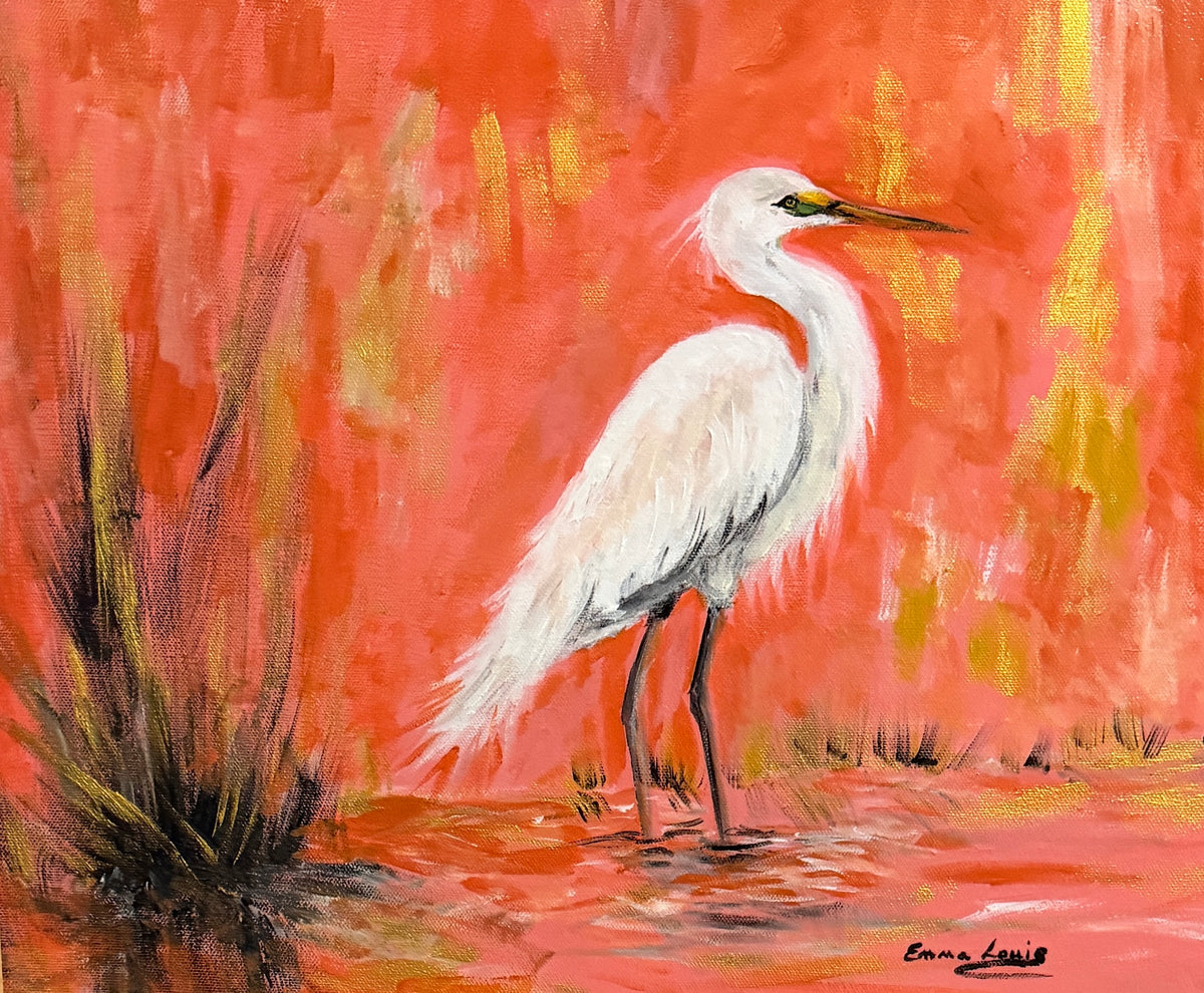 Egret of the Coral Reverie