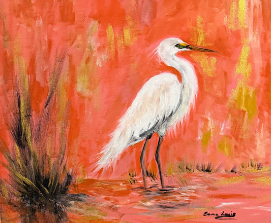 Egret of the Coral Reverie