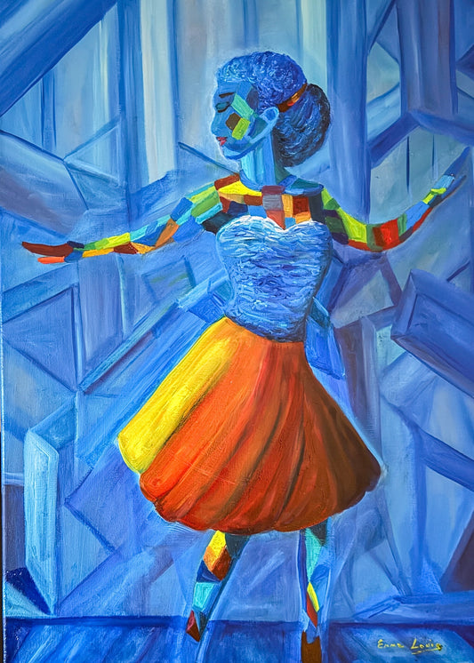 The Joy of Dance- Matte Canvas Art — Colorful Geometric Dance Wall Print